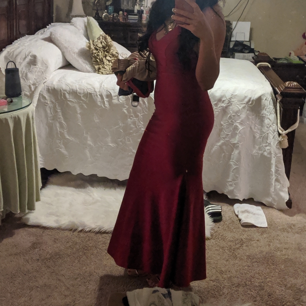 Red Satin Maxi dress